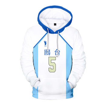 Haikyuu!! Sudadera Estampada con Capucha Korai Hoshiumi Cosplay Ropa Casual Unisex
